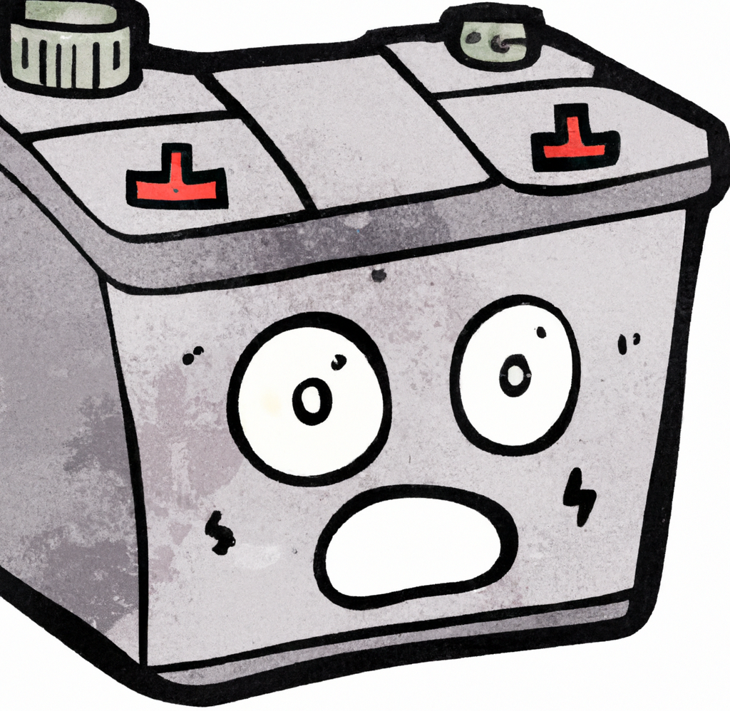 tired looking cartoon car battery